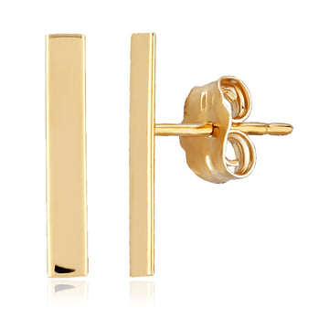 14K Yellow Gold 2MMX13MM Bar Earrings