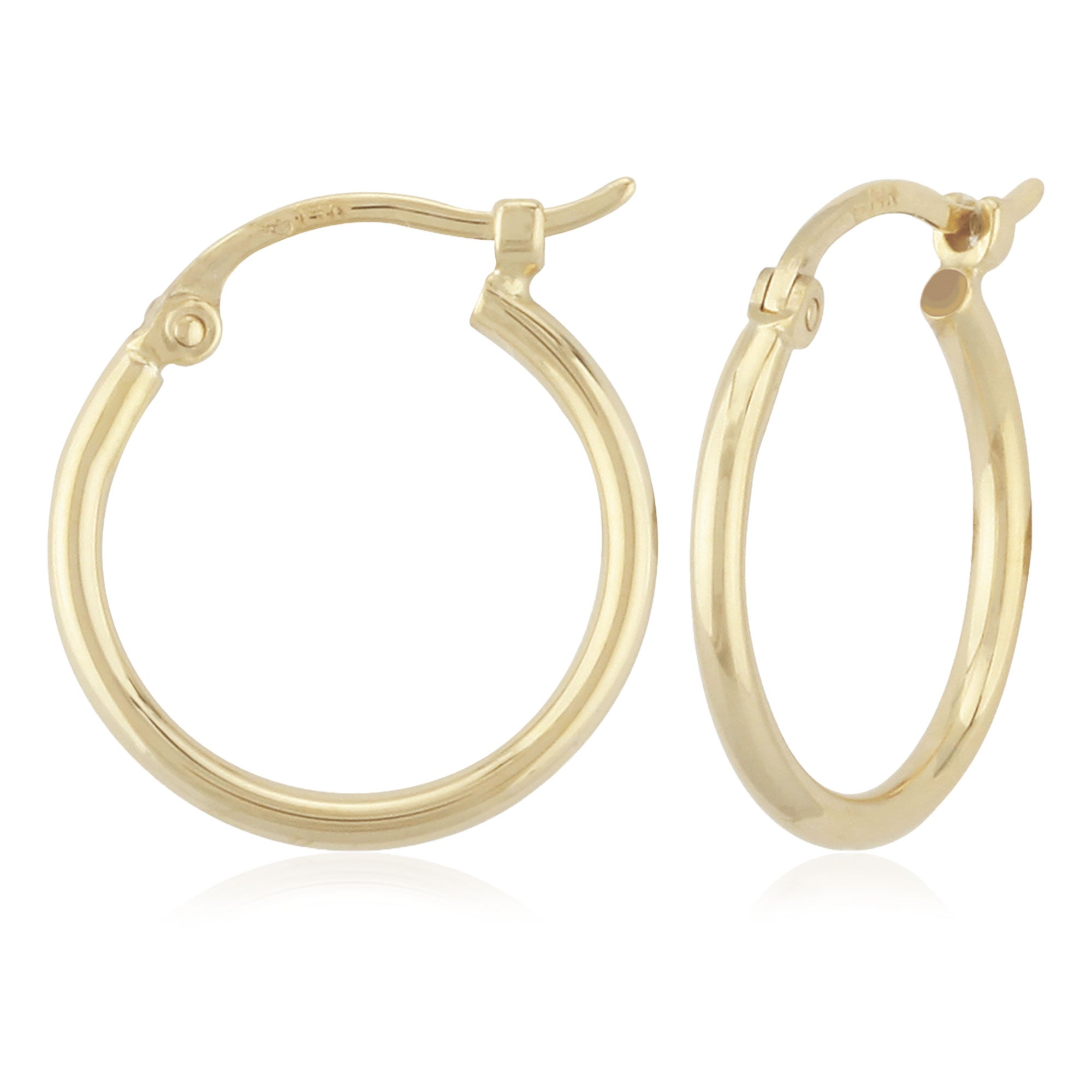 14K Yellow Gold 1.5X15MM Hoop Earrings