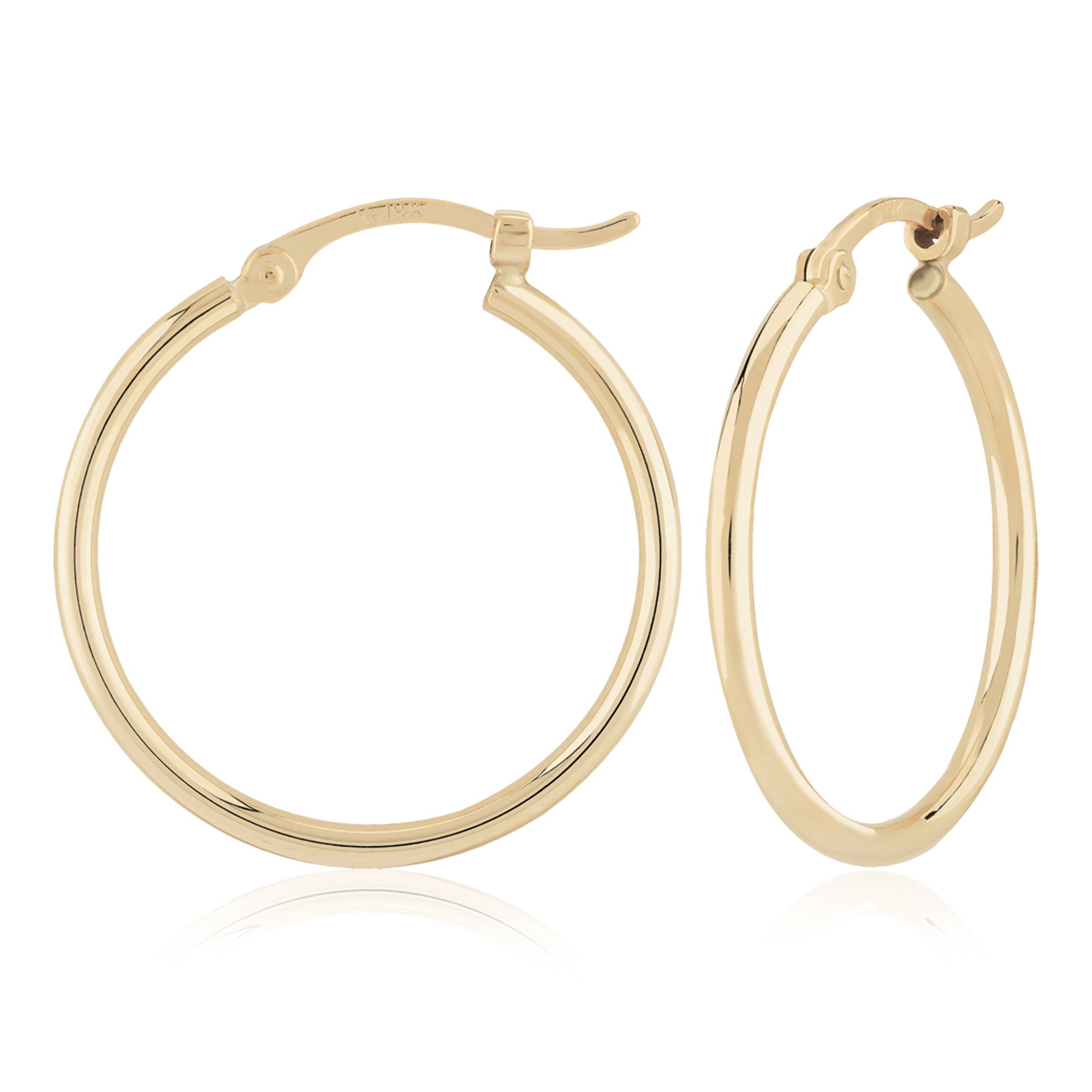 14K Yellow Gold 1.5X20MM Hoop Earrings