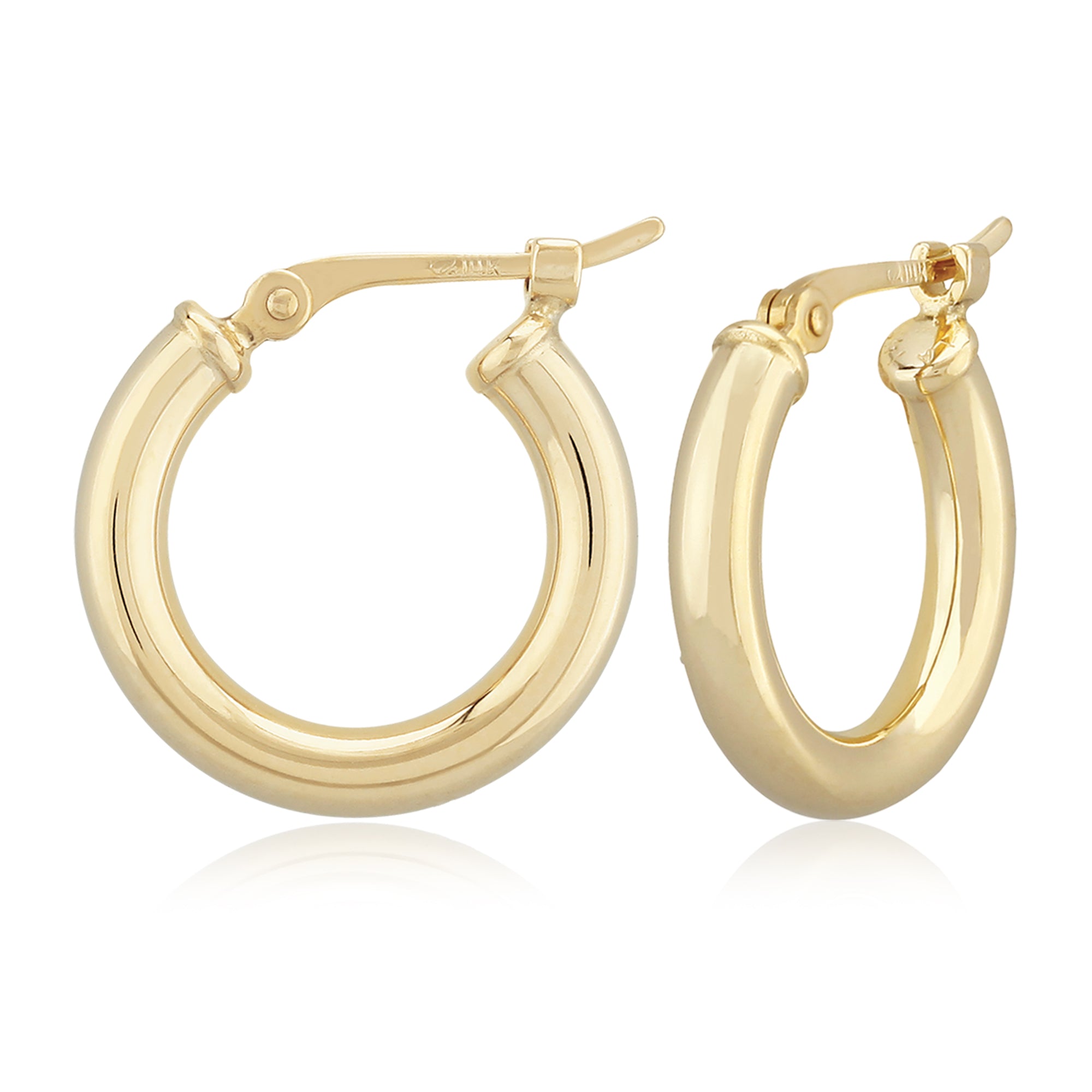 14K Yellow Gold  2.5X15MM  Hoop Earrings