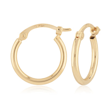 14K Yellow Gold 1.5X12MM Hoop Earrings