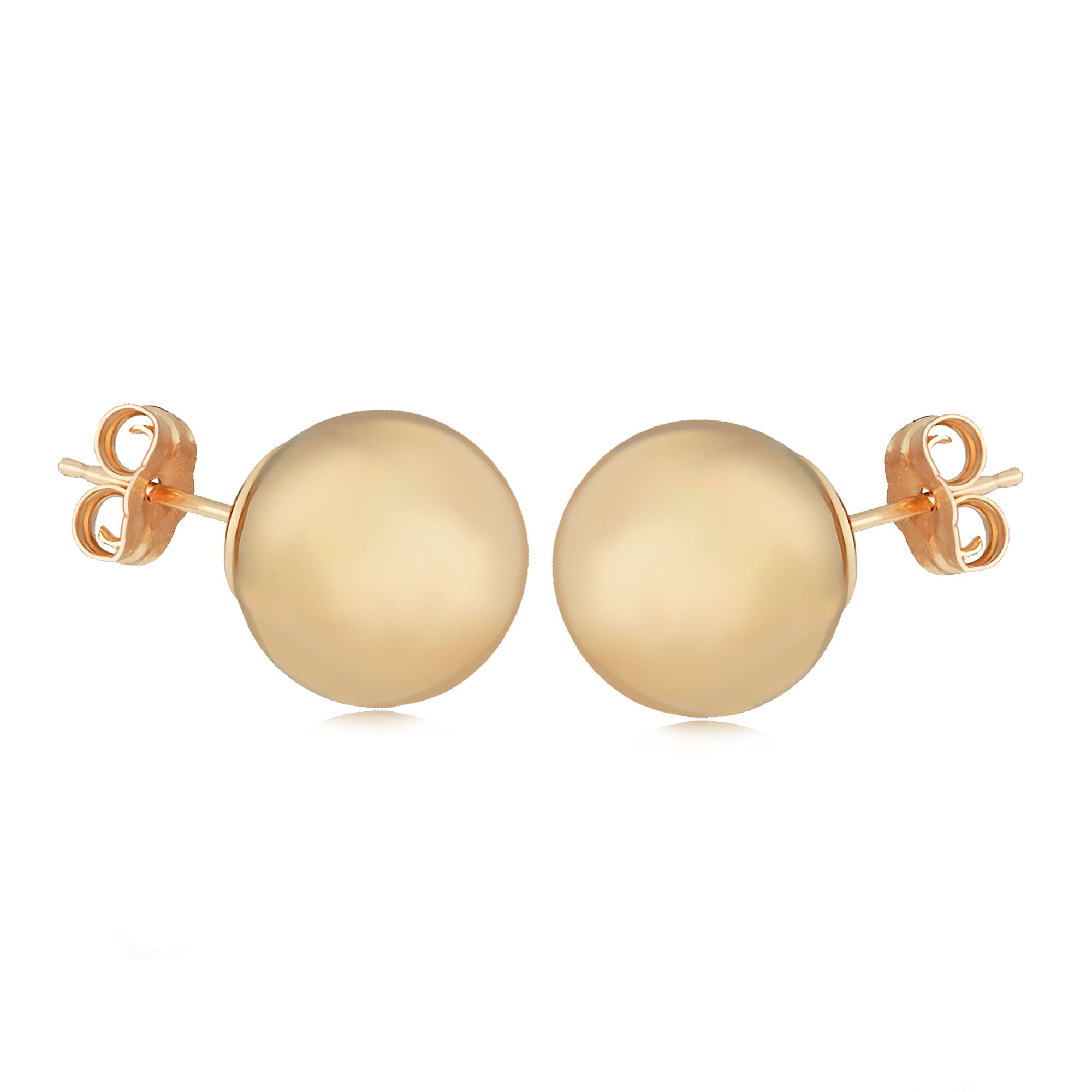 14K Yellow Gold 10mm Ball Stud Earrings