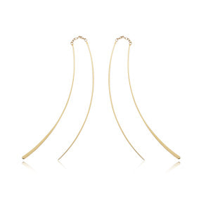 14K Yellow Gold Double Wire Threaders Earrings