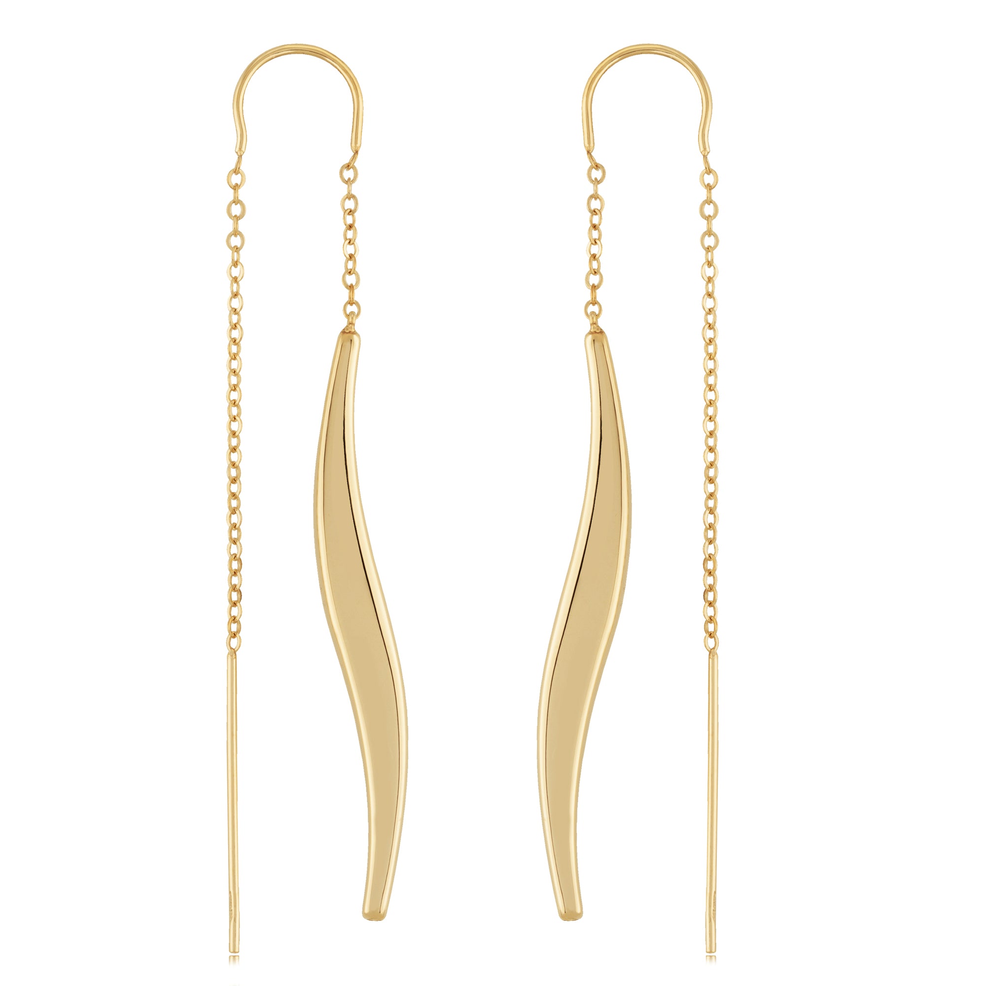 14K Yellow Gold Twist Threader Earrings