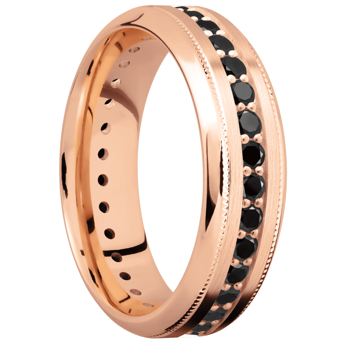 14K Rose Gold with Satin , Polish Finish