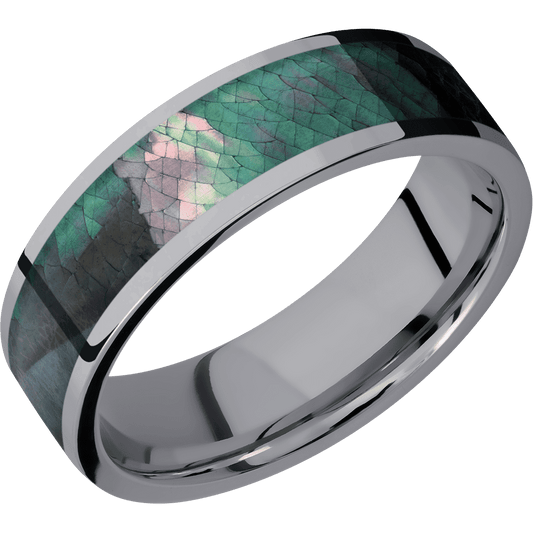 Tantalum with Polish Finish and Black Mother of Pearl Inlay