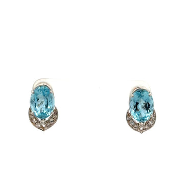 Lady's Aquamarine and Diamond Earrings