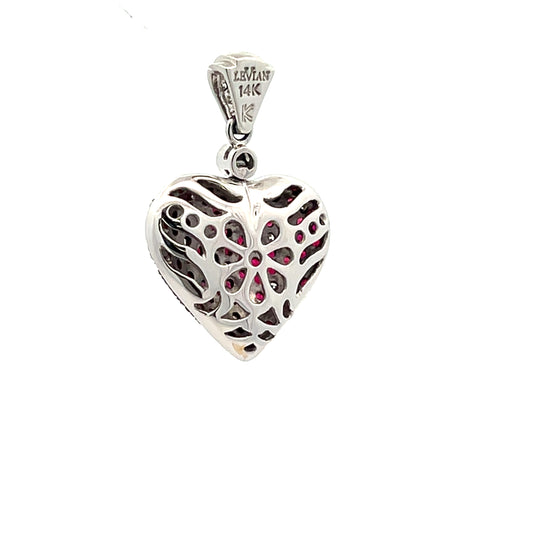 Lady’s Ruby And Diamond LeVian Heart Pendant.