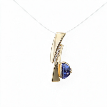Lady's Tanzanite and Diamond Estate Pendant