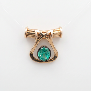 Lady's Estate Green Emerald Pendant