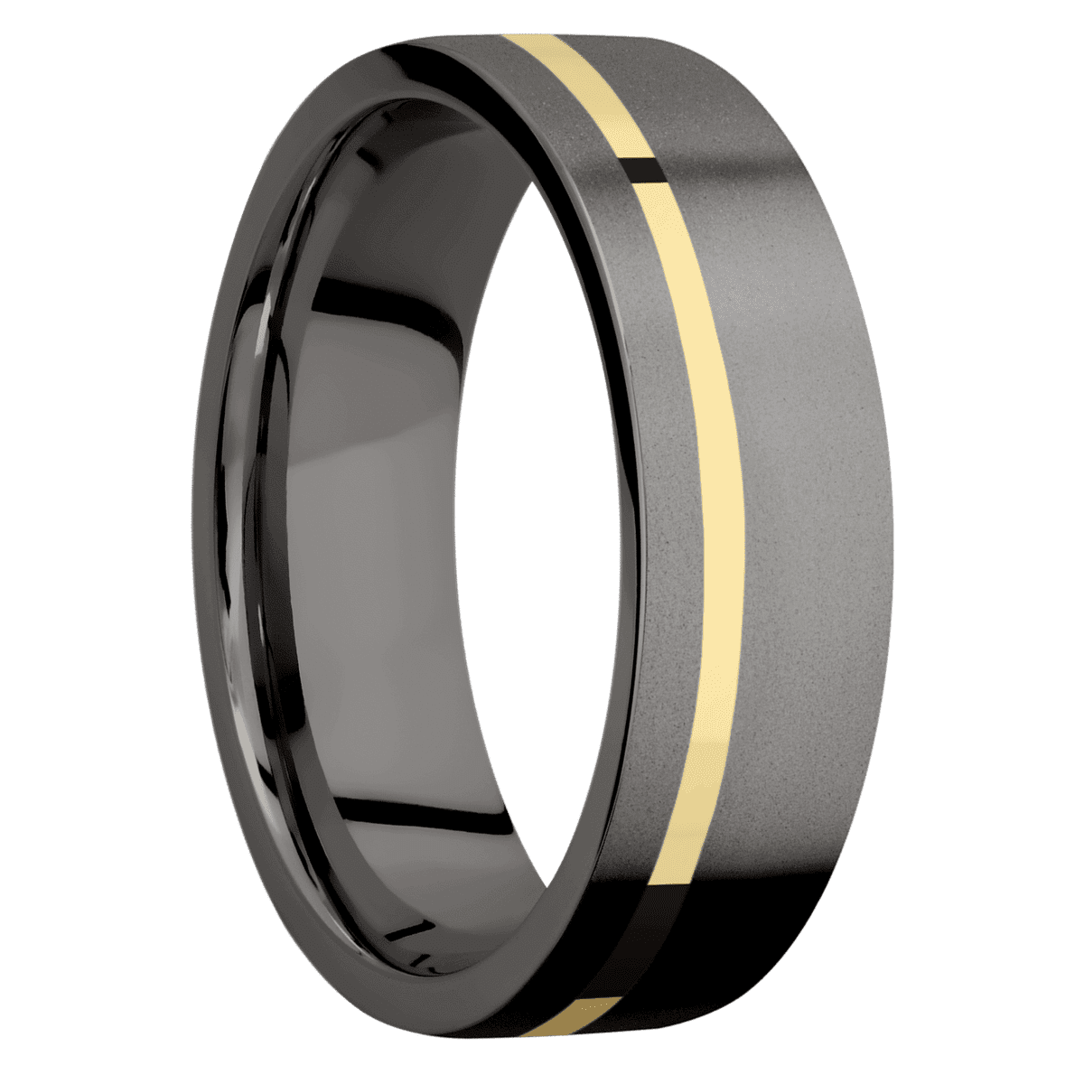 Tantalum Noir with Bead , Bead Finish and 14K Yellow Gold Inlay