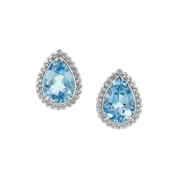 18K White Gold earrings featuring two pear-shaped Aquamarines (6.56cts)