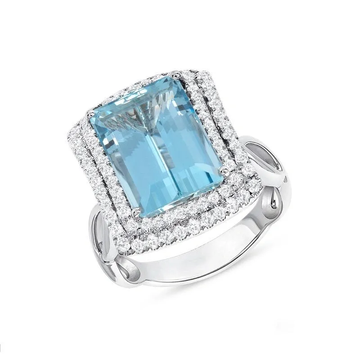 14K White Gold Aquamarine Ring (5.94ct)