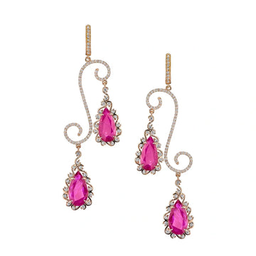 15.06cts Mozambique Ruby Earrings