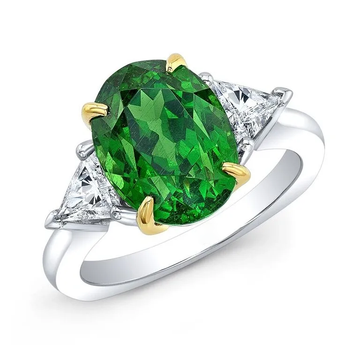 Platinum Natural Tsavorite Garnet Ring (6.26ct)