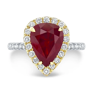 18K White Gold Burmese Ruby Ring (3.82ct)