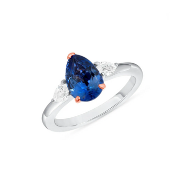 Platinum Ceylon Sapphire Three Stone Ring (1.97ct)