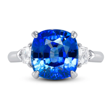 Platinum Blue Sapphire Ring (5.74ct)