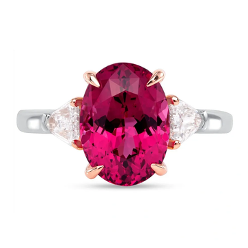 Platinum Untreated Mahenge Red Spinel Ring (4.07ct)