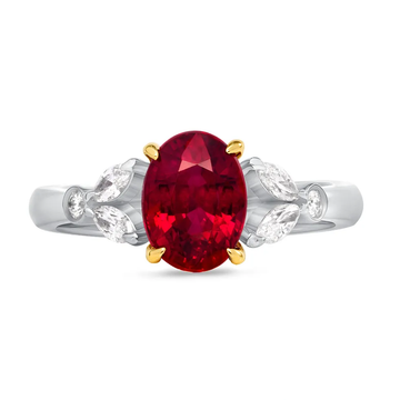 18K White and Yellow Gold Mozambique Ruby Ring (2.03ct)