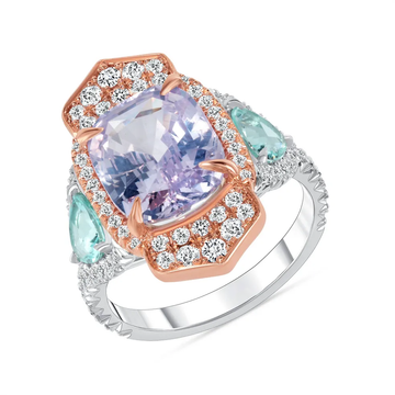 Platinum Untreated Lavender Sapphire Ring (5.07ct)