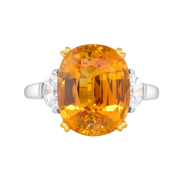 Platinum Honey-Yellow Sapphire Ring (10.78ct)