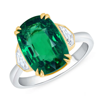 6.13ct Tsavorite Ring in 18K yellow gold