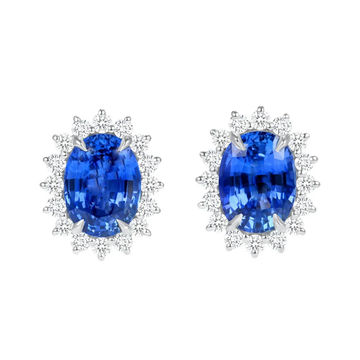 Platinum Ceylon Sapphire Earrings (12.06cts)