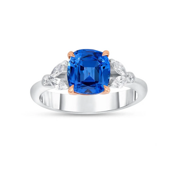 18K White Gold Blue Sapphire & Diamond Ring (2.14ct)