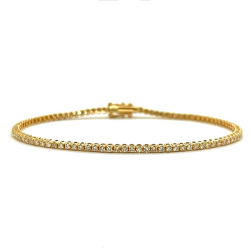 14K Yellow Gold Diamond Tennis Bracelet (1.16ctw)