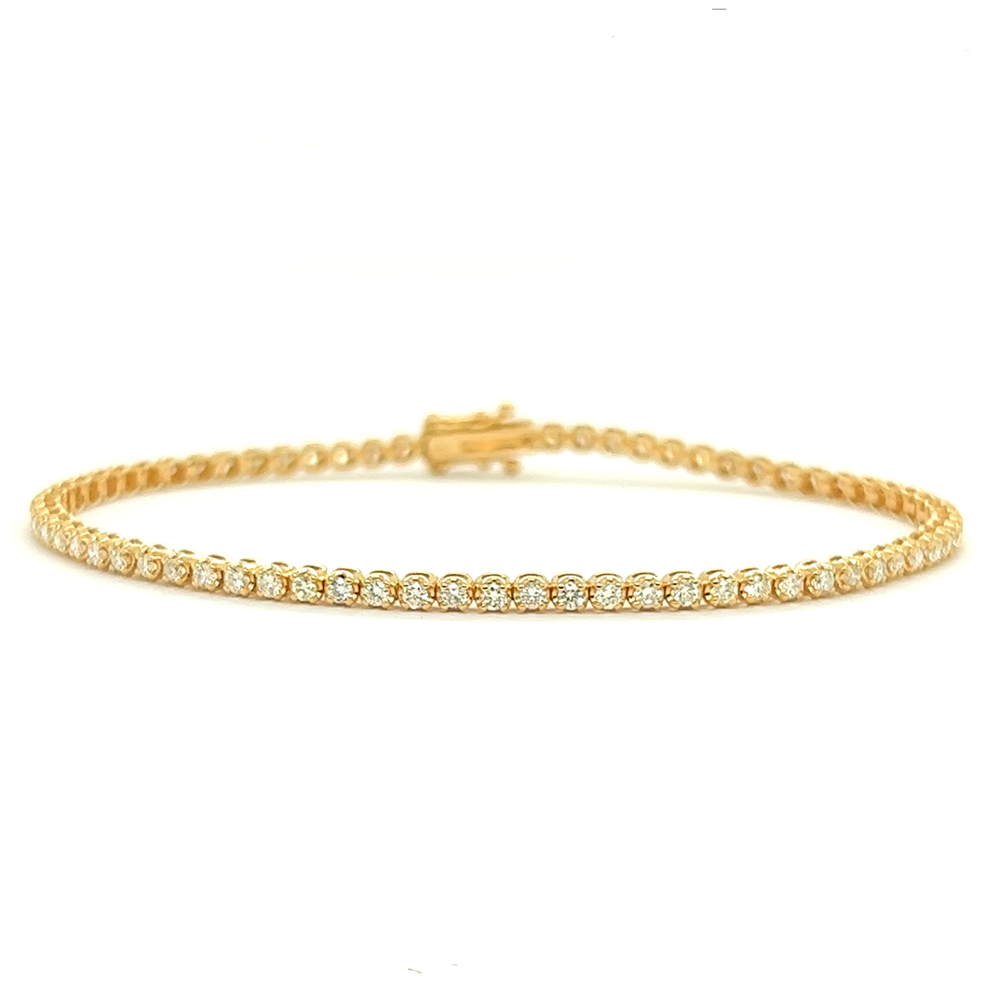 14K Yellow Gold Diamond Tennis Bracelet (1.45ctw)